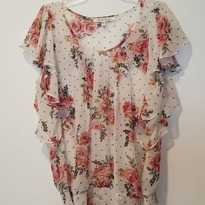 Black Rainn sheer floral top